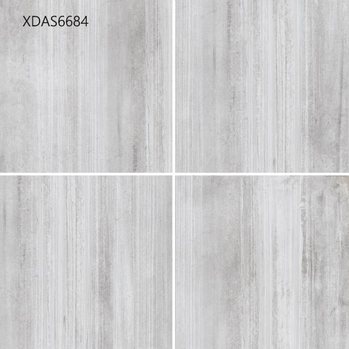 600*600*10MMの台所床の通路の床のセメントの直線パターンのための灰色によって艶をかけられる磁器のタイル