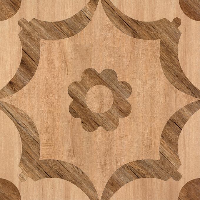 浴室の床の無光沢の終わり600*600の無作法な木製の一見のセラミック タイルの花の設計